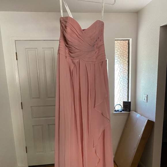 David’s Bridal size 6 chiffon strapless Ballet pink color - Picture 1 of 3